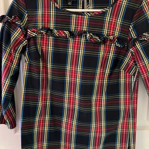 Talbots red plaid top